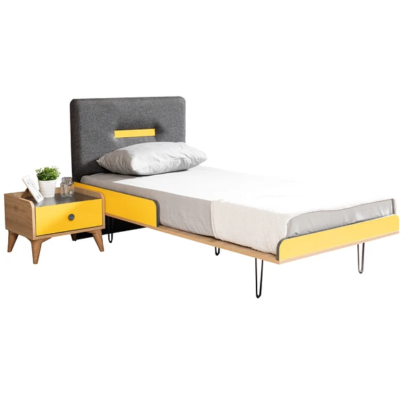 Tarz Genç Odası - 3 Kapılı Dolap, Karyola, Komodin, Masa - Resim 4