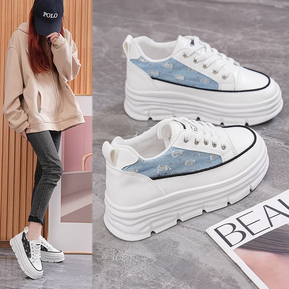 Kadın Platform Ayakkabı (Denim Mavi)