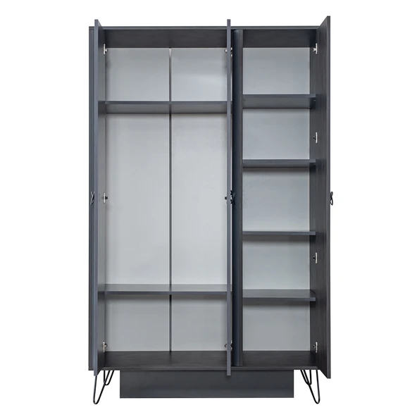 Gardırop, Black New 3 Kapılı Dolap - 3