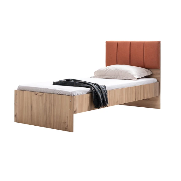Genç Odası Efes 3 Kapaklı Dolap,Karyola,Çalışma Masası,Komodin Ceviz Kiremit - 8