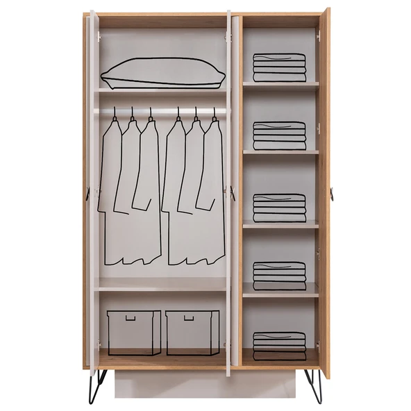 Gardırop, Dolunay 3 Kapaklı Dolap - Resim 3