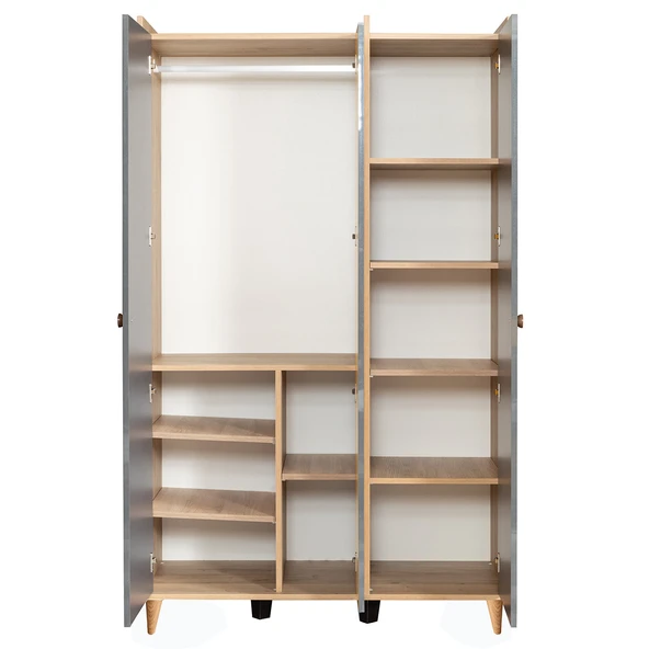 Tarz Genç Odası - 3 Kapılı Dolap, Karyola, Komodin, Masa - Resim 3