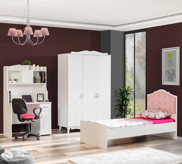 Su Genç Odası - 3 Kapılı Dolap, Karyola, Masa ürün görseli 1