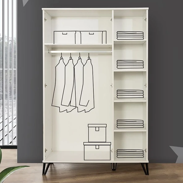 Safir Genç Odası - 3 Kapılı Dolap, Karyola, Komodin - 5
