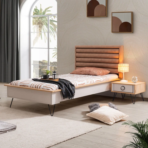 Dolunay Başlıklı Karyola 100x200 Cm ürün görseli