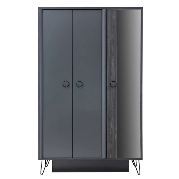 Gardırop, Black New 3 Kapılı Dolap - 2