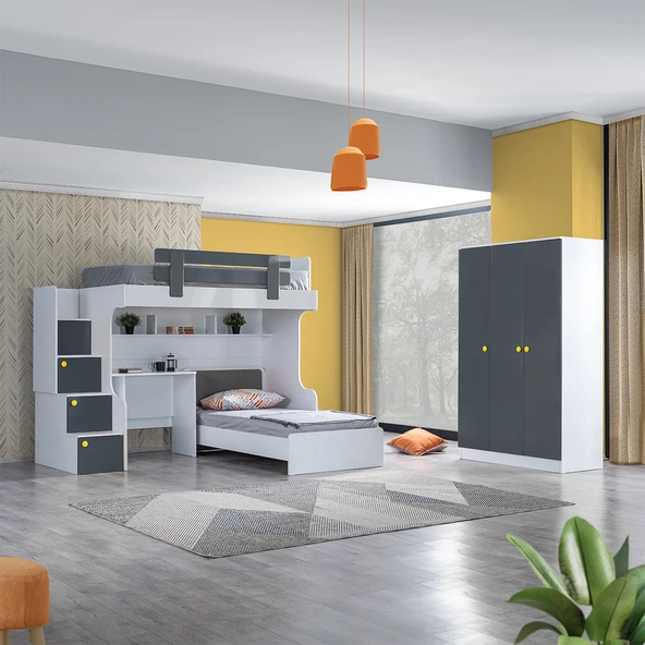 Ranza, Metris Ranza Karyola Masa 3 Kapaklı Dolap 2 Adet Comfort Yatak - 2