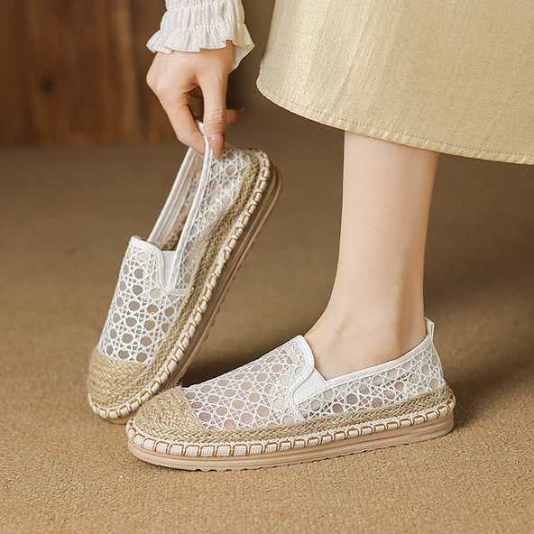 Kadın Espadril Loafer Ayakkabı (Bej)