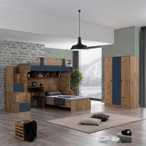 Ranza, Riva Ranza Karyola Masa 3 Kapaklı Dolap 2 Adet Comfort Yatak - 2