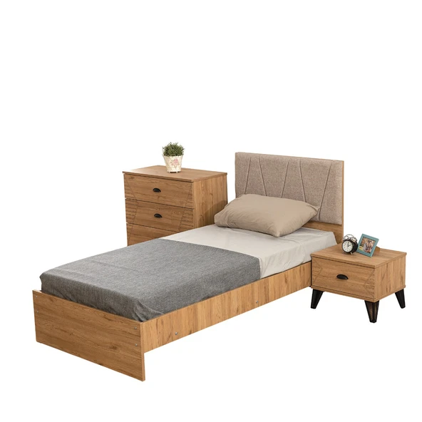 Karyola, Noce Başlıklı Karyola 90x190 Komodin