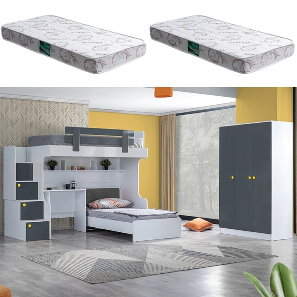 Ranza, Metris Ranza Karyola Masa 3 Kapaklı Dolap 2 Adet Comfort Yatak