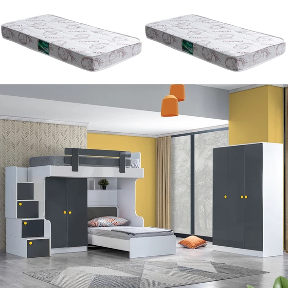 Ranza, Metris Ranza Karyola Dolap 3 Kapaklı Dolap 2 Adet Comfort Yatak