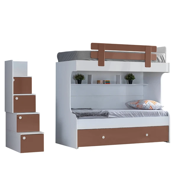 Ranza, Loof Yavrulu Ranza + 3 Kapaklı Dolap + 3 Adet Comfort Yatak, Kahve - 4