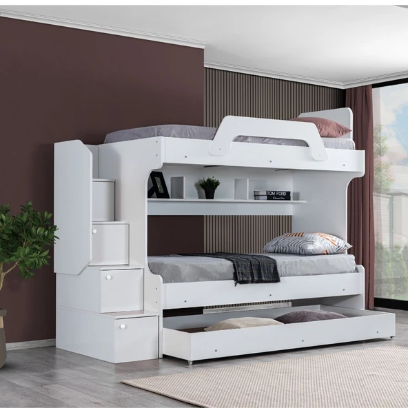 Ranza, İnci Yavrulu Ranza 3lü Beyaz Ranza + 3 Adet Comfort Yatak - Resim 3