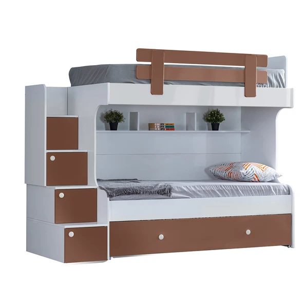 Ranza, Loof Yavrulu Ranza + 3 Kapaklı Dolap + 3 Adet Comfort Yatak, Kahve - 2