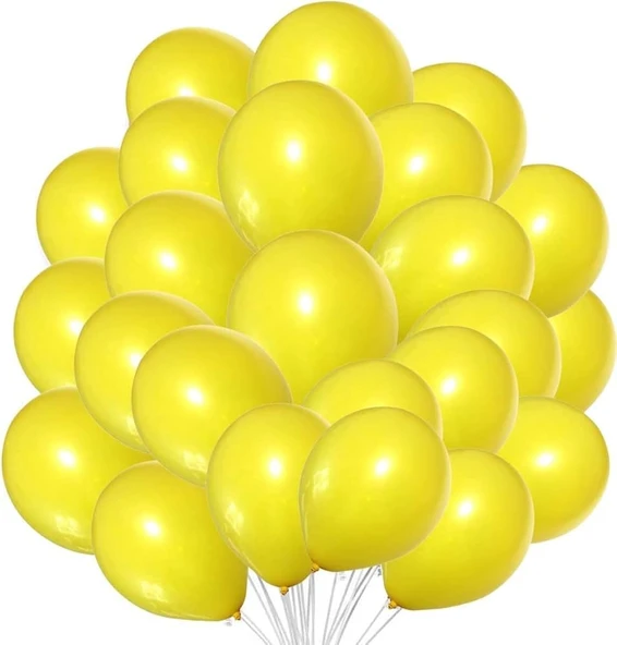 METALİK BALON SARI 10 ADET ürün görseli 1
