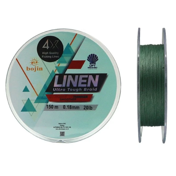 DFT Bojin 4X Linen 150MT Yeşil İp Misina 0.18MM
