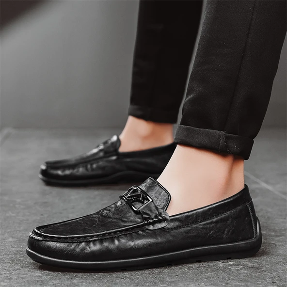 Erkek Deri Loafer Ayakkabı (Siyah)