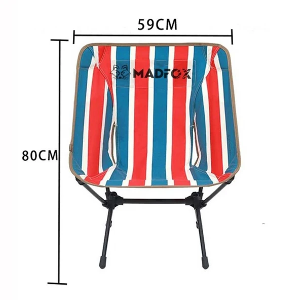 Katlanır Kamp Piknik Sandalyesi - Madfox Infinity Ultralight - R.Çizgili -547214 - Taşıma Çantalı - Resim 3
