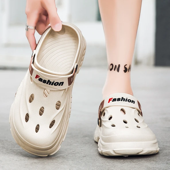 Erkek Yazlık Delikli Plaj Sandalet (Haki-3) - 7