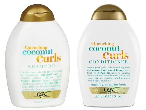 OGX Coconut Curls Shampoo 385 ml - OGX Coconut Curls Conditioner 385 ml