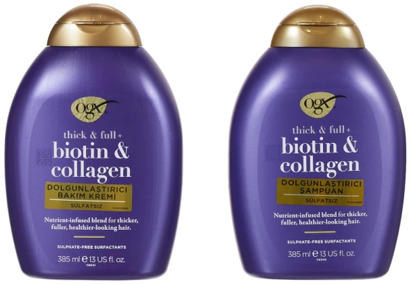 OGX Biotin Collagen Shampoo 385 ml - OGX Biotin Collagen Conditioner 385 ml