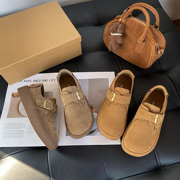 Kadın Platform Loafer Ayakkabı (Kestane Rengi-1) - 6