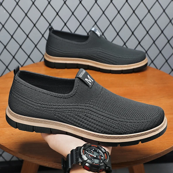 Erkek Günlük Slip-On Ayakkabı (Gri)