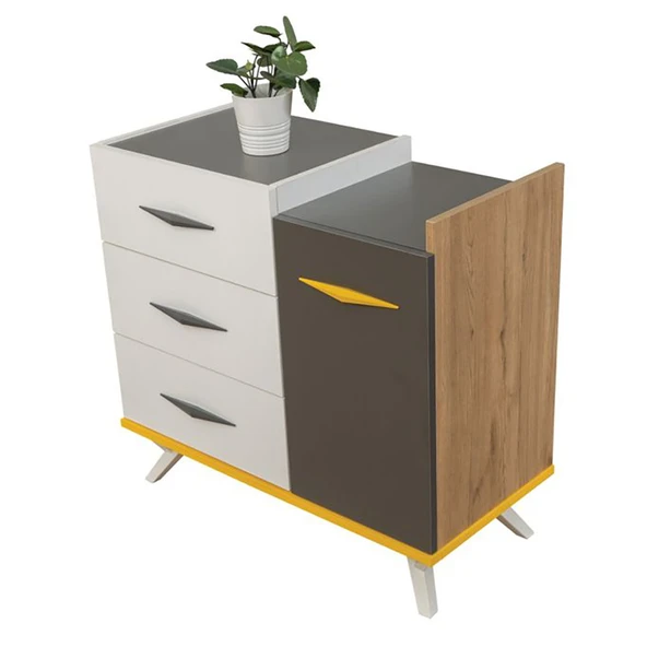 Şifonyer, Giallo Dolaplı 3 Çekmeceli Şifonyer - 2