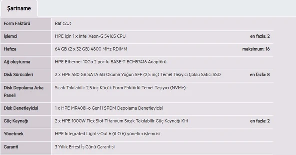 HPE DL380 Gen11 5416S-64GB-2x480GB SSD-2U P81784 - 3
