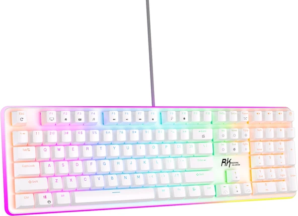 Royal Kludge RK918 Red Switch Beyaz PBT RGB Kablolu US Gaming Mekanik Klavye - 5
