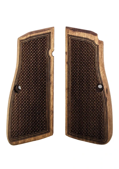 Browning HP Uyumlu Muadil Ahşap Kabze Nokta Prizma Desenli Model 051