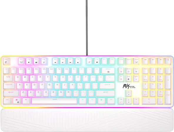 Royal Kludge RK918 Red Switch Beyaz PBT RGB Kablolu US Gaming Mekanik Klavye - 6