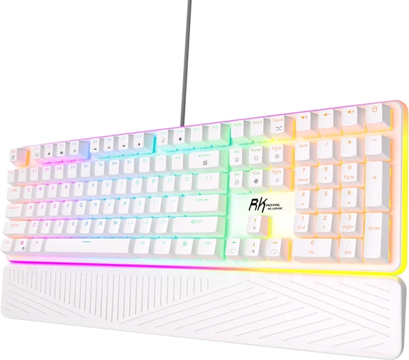 Royal Kludge RK918 Red Switch Beyaz PBT RGB Kablolu US Gaming Mekanik Klavye - 2