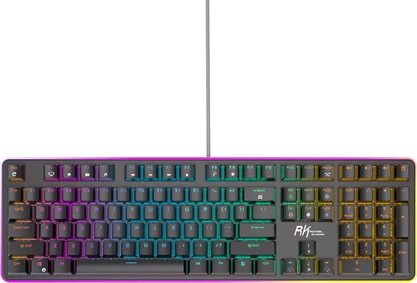 Royal Kludge RK918 Red Switch Siyah PBT RGB Kablolu US Gaming Mekanik Klavye - 2