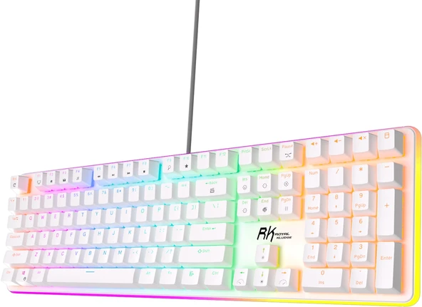 Royal Kludge RK918 Red Switch Beyaz PBT RGB Kablolu US Gaming Mekanik Klavye - 4