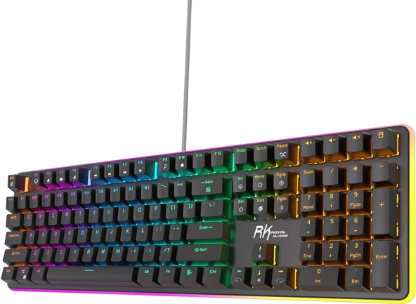 Royal Kludge RK918 Red Switch Siyah PBT RGB Kablolu US Gaming Mekanik Klavye