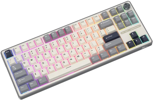 Royal Kludge R87 Pro Beyaz/Gri TKL Kablolu US Gaming Klavye - 5