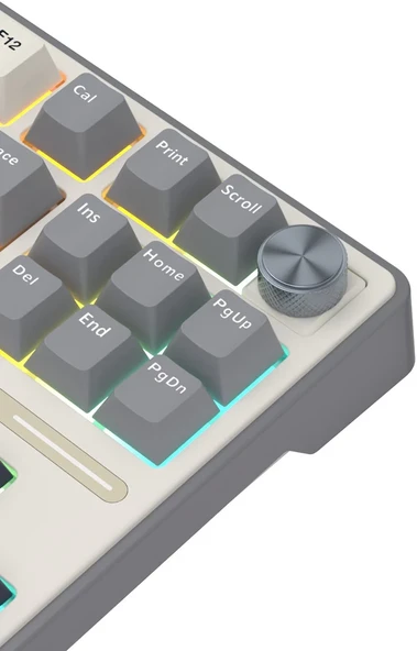 Royal Kludge R87 Pro Beyaz/Gri TKL Kablolu US Gaming Klavye - 7