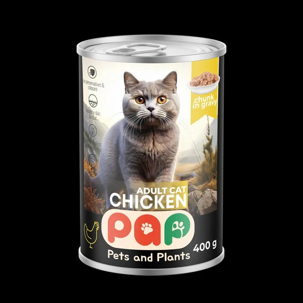 Pets and Plants Tavuk Yetişkin Kedi Konservesi 400 Gr.X 12 Adet - 2
