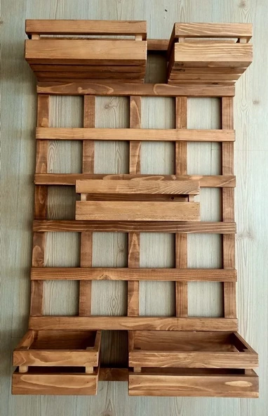 Kuzela Ahşap 5'li Çiçeklik Saksılık Stand