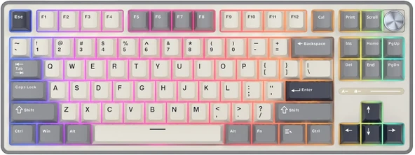 Royal Kludge R87 Pro Beyaz/Gri TKL Kablolu US Gaming Klavye - 2