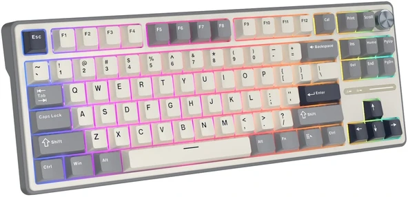 Royal Kludge R87 Pro Beyaz/Gri TKL Kablolu US Gaming Klavye - 4