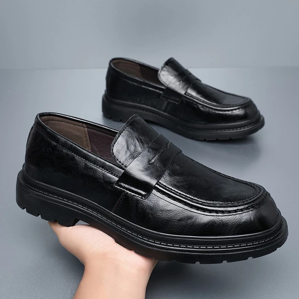 Erkek Deri Loafer Ayakkabı (Siyah)