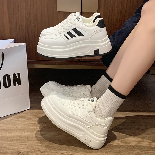 Kadın Platform Spor Ayakkabı (Siyah) - Resim 8