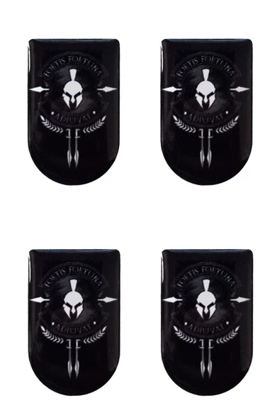 Şarjöraltı Sticker Bayrak Etiketi 4 Adet Fortis Fortuna Adiuvat Desenli