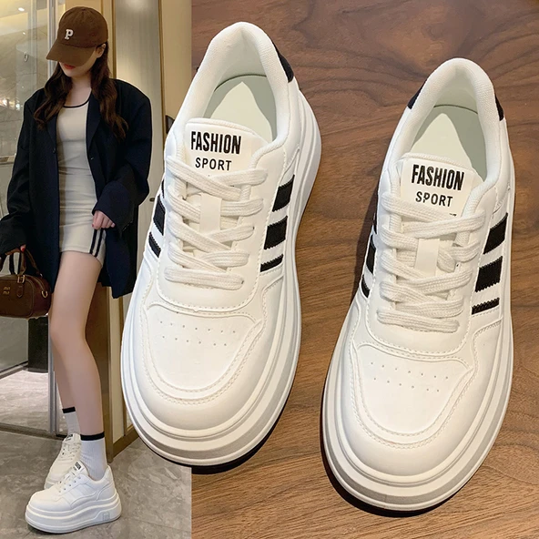 Kadın Platform Spor Ayakkabı (Siyah) - Resim 5