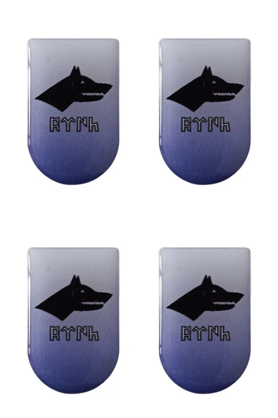 Şarjöraltı Sticker Bayrak Etiketi 4 Adet Göktürk Kurt Desenli