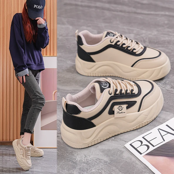 Kadın Platform Sneaker Ayakkabı (Siyah)