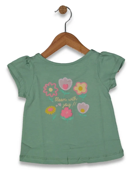 Kız Çocuk Çiçek Baskılı Tişört BGL-ST04452 ürün görseli